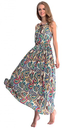 Dilanni Women's Strap Sleeveless Floral Printed Summer Beach Bohemian Sundress