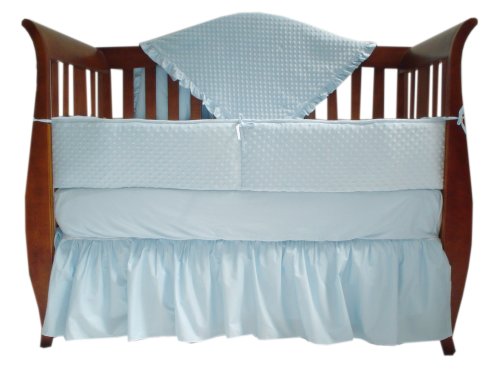 American Baby Company Heavenly Soft Minky Dot 4-Piece Crib Set, Blue