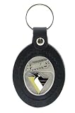 Pittsburgh Penguins Large Leather  Pewter Team Key Fob - NHL Hockey Fan Shop Sports Team Merchandise