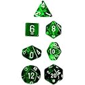 Polyhedral 7-Die Translucent Dice Set - Green