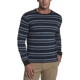 Claiborne by John Bartlett Mens Striped Cashfeel Sweater