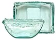 Spanish Recycled Textured Glass Slope Bowl 10 1/2"x8 1/2"x4 1/4"H