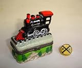 Railroad Steam Engine Train Hinged Trinket Box phb