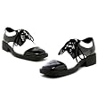 1 Inch Heel (Mens Sizes) Ganster Two Tone Black And White Oxford Shoe