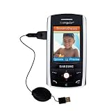 Retractable USB Cable for the Samsung SGH-D807 with Power Hot Sync and Charge capabilities - Gomadic Brand w/ TipExchange Technology