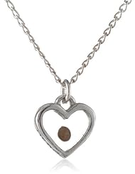 Bob Siemon Childrens Sterling Silver "Mustard Seed" Heart Pendant Necklace, 14"
