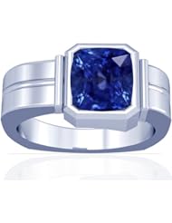 Platinum Cushion Cut Blue Sapphire Solitaire Ring