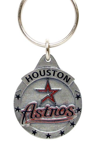 Pewter MLB Team Logo Key Ring - Houston Astros