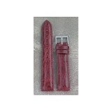 Ladies' Genuine Crocodile Watch Band Burgundy 18mm Watchband Built-In Spring Bars
