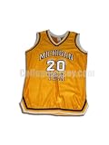 Yellow No. 20 Game Used Michigan Tech Champion Basketball Jersey
