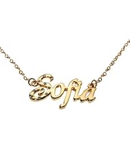Name Necklaces Sofia - Personalized Necklace Gold Plated 18K, Belcher Chain, 2mm Thick
