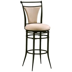Click here to buy Hillsdale Cierra 26-Inch Swivel Counter Stool, Black finish with Fawn Faux-Suede Fabric by Hillsdale Furniture.
