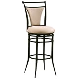 Hillsdale Cierra 26-Inch Swivel Counter Stool, Black finish with Fawn Faux-Suede Fabric