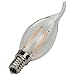 COOLWEST LED Filament Candelabra Light Bulb, Clear Glass, E12/2Watt, 120V No-Dimmable ,2700K Warm White, Replacement for 25 Watt Incandescent Bulb,Pack of 6 Units (2W/Flame Tip)