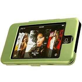 1st and 2nd Genration Apple iPod Touch MP3 Video 8gb 16gb Premium Aluminum Carrying Case with Belt Clip Video Stand and Screen Protector - 4 Color Options