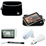 41v6go4AREL. SL160  Black with Gray Trim Slim Protective Soft Neoprene Cover Carrying Case Sleeve with Extra Pocket // Fits Anywhere// For Blackberry Playbook Table Notebook Organizer Device + a White Home Usb Charger + a White Car Usb Charger+ a Anti Glare Screen Protector + Includes 4 inch ebigvalue Determination Hand Strap