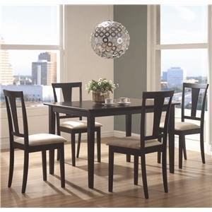 5PC TABLE/CHAIR SETWITH MDF TBL TOPBLACK