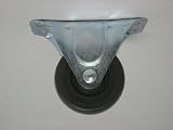 Rigid caster, 3 diameter x 1 1/4 wide hard rubber wheel with self lube bearing. 270 pound load capacity.