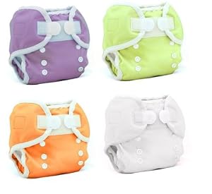 Thirsties Duo Wrap Size 2 Cloth Diaper Cover 6 pack Gender Neutral Colors with Dainty Baby Reusable Bag Bundle