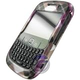 Premium Designer Hard Snap On Crystal Case for the Blackberry 8520 Curve/Gemini - Cool Hot Pink Diagonal Checkers Print