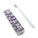 Retail Packing Nintendo Wii Remote Controller Protector Sticker Sheet with Wrist Strap - Purple Flower