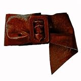 DARK BROWN SIMPLE WIDE CINCH BELT W/RECTANGLE BUCKLE