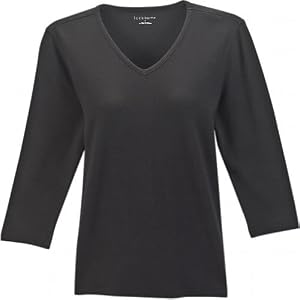 Plus Liz Wear 3 4 Sleeve Top With V-Neck
