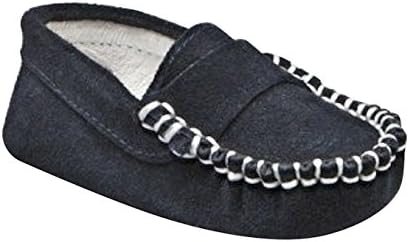 Suede Trumfit Baby Moccasin Newborn Infant Crib Shoe (6-9 Months, Dark Navy)