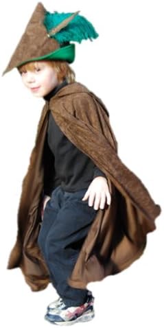 Sueded Cloth Hooded Cape, Child Size, Made in USA, Brown