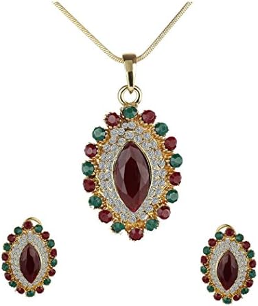 3 x DIY Colorful CZ Red Eye Rhinestone Pendant Novel Nacklace Earrings Jewelry Sets