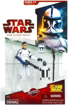Star Wars 2009 Clone Wars Animated Action Figure CW-20 Clone Trooper Denal