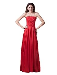 A-line Strapless Floor Length Lace Applique Taffeta Dropped   Waistline Prom Dress 
