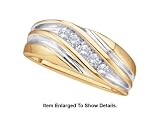 Mens 2 Tone Gold Diamond Wedding Band