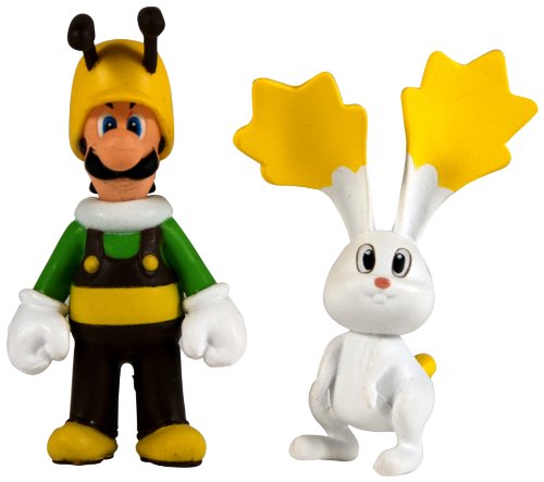 Nintendo Super Mario Galaxy 2 - Mini Figurine 2 Pack - Bee Luigi/Rabbit