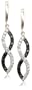 Sterling Silver Black and White Diamond Figure-Eight Hoop Earrings (3/4 cttw)