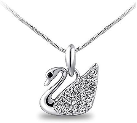 Songhui® Silver-Tone Austrian crystals Little Swan Earrings Necklace Set G200-72
