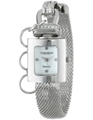 Akribos XXIV Womens AK510SS Mesh Wraparound Diamond Accented Quartz Watch