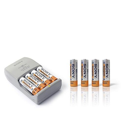 Sony Schnellladegerät inkl. NiMH Akku AA Mignon 2100 mAh 4er Pack