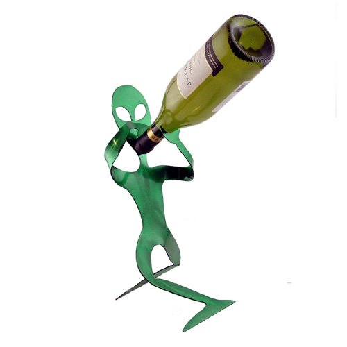 Gifts For Wine Lovers:Green Alien Wine Holder