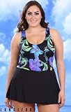 Longitude Thailand Plus Size Mock Surplice Swimdress Swimsuit - Plus Size Swimwear Plus Size Swimsuits