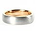 EnvyJ] 7mm 18K Rose Gold Plated Tungsten Carbide Domed Brushed Men's Women Wedding Band Ring in Comfort Fit Finish Fit Size 5-16 w/Velvet Ring Box (10)