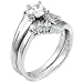 Jewelry : Sterling Silver Cubic Zirconia CZ Wedding Engagement Ring Set