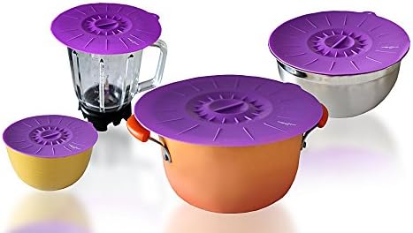 Silicone Suction Lids and Food Cover. Works As Universal Replacement Lid★ Reusable Food Saver Cover ★ Microwave Cover ★ Splatter Guard (1, L - 10.24 ")