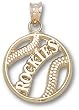 Colorado "Rockies" Pierced Bball Charm/Pendant -14K/10K, St Steel or Gold Plated