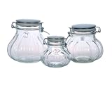 Amici Meloni Glass Storage Jars, Set of 3 Small, Medium and Large