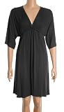 KIMONO SLEEVE V NECK DRESS