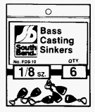 South Bend Sporting Goods FDS10 Bass Casting Sinkers