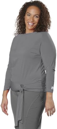 Live Life Large Women's Long Sleeve Blouson Top (4X (24-26), Charcoal)