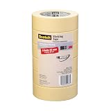 3M 2020 Scotch Masking Tape for Production Painting, 1.5-Inch x 60-Yard, 6-Pack by 3M