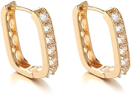 Anmao Jewelry White Gemstone Linked Earrings for Women E039